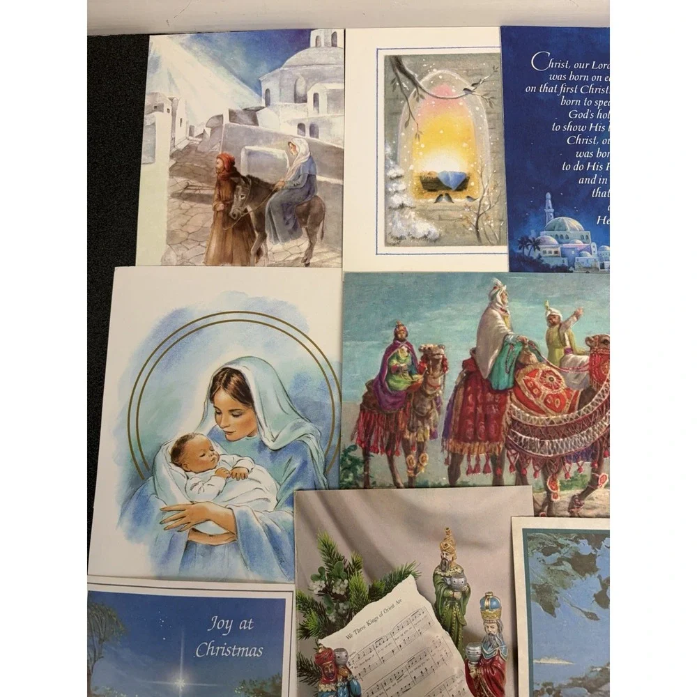 Vintage Christmas Cards Fronts ONLY Nativity Scrapbooking Crafts Lot of 50+